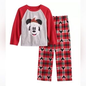 Disney Red and Gray Mickey Mouse Pajama Set Size 8